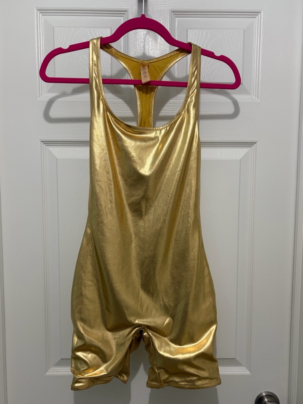 ✨ SKIMS Swim Women's Gold Metallic Racerback Cycle Suit ✨